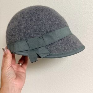 Gray Wool Cap with Ribbon Detail World Market